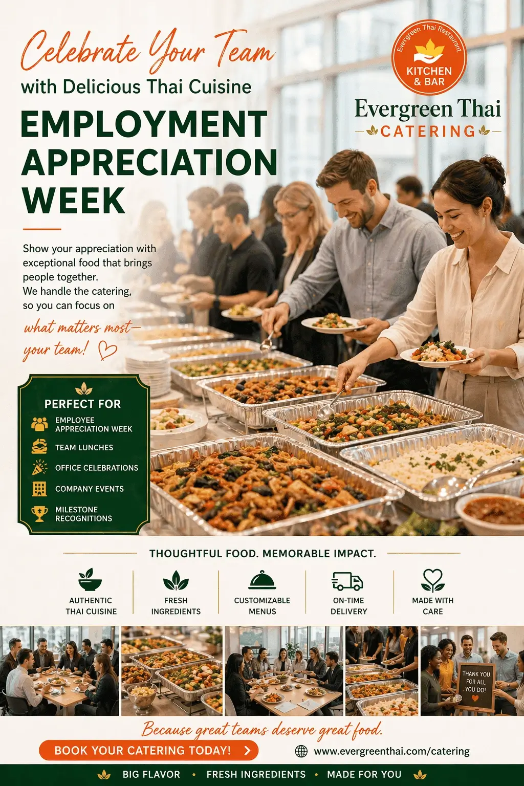 Evergreen Thai shared dishes arranged for a downtown Toronto group meal